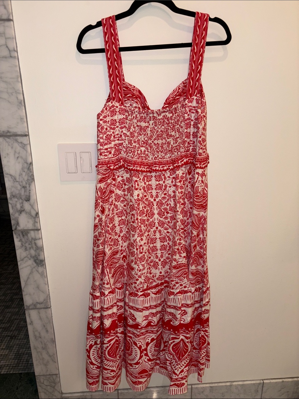 Farm Rio River Ride red midi dress - Picture 3 of 4